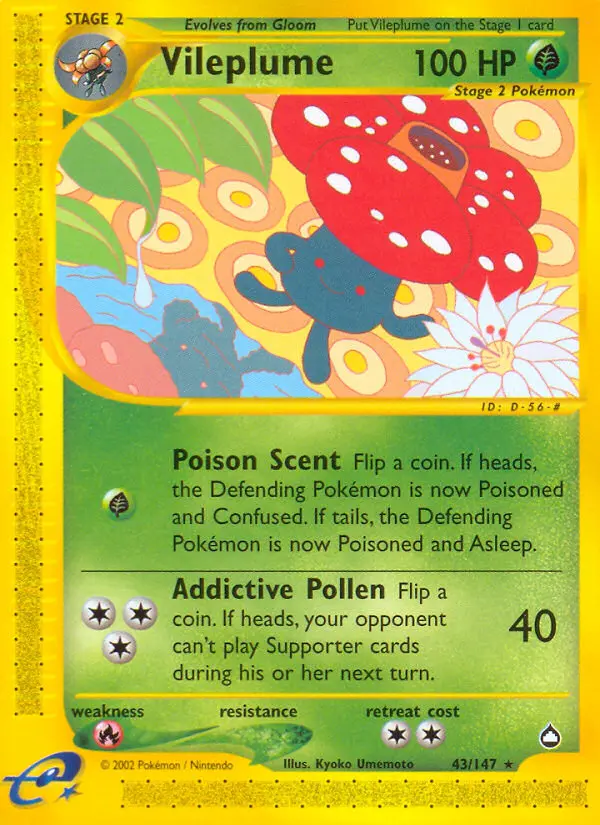 Vileplume — Aquapolis card #43