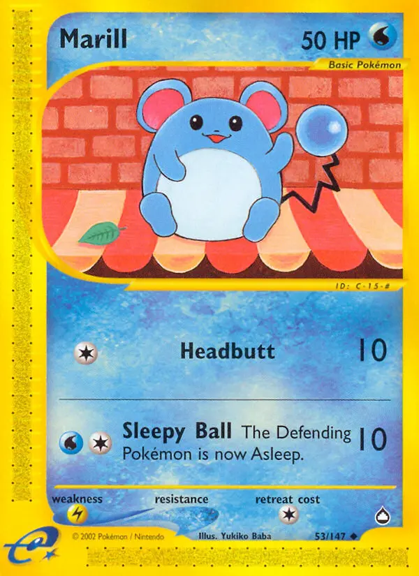 Marill — Aquapolis card #53