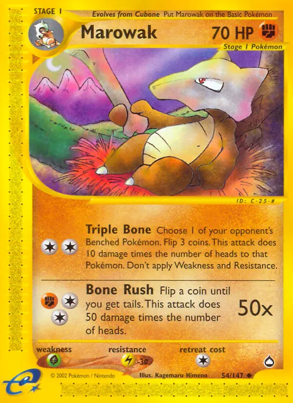 Marowak — Aquapolis card #54