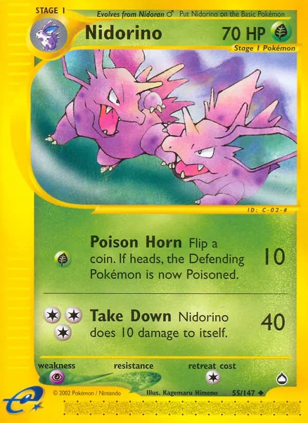 Nidorino — Aquapolis card #55