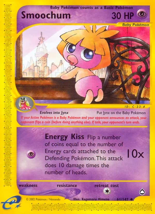 Smoochum — Aquapolis card #61