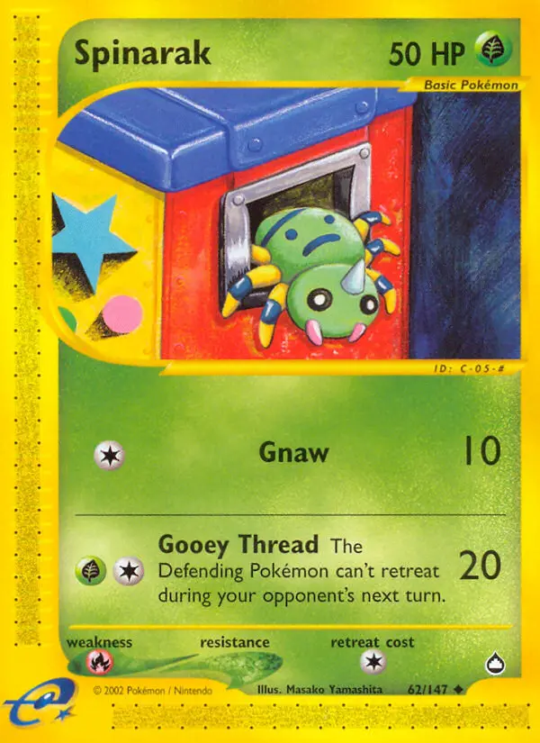 Spinarak — Aquapolis card #62