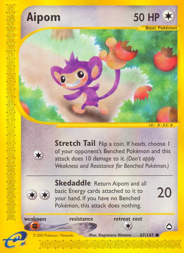 Aipom — Aquapolis card #67