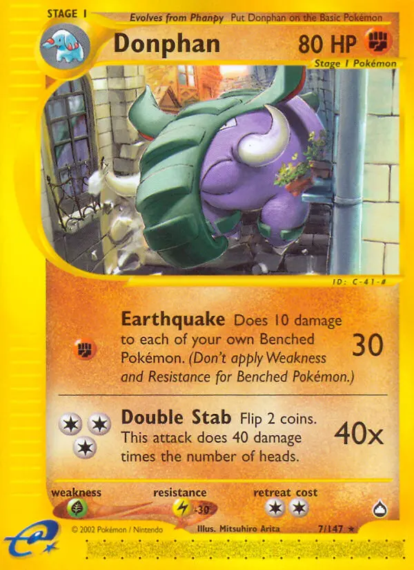 Donphan — Aquapolis card #7