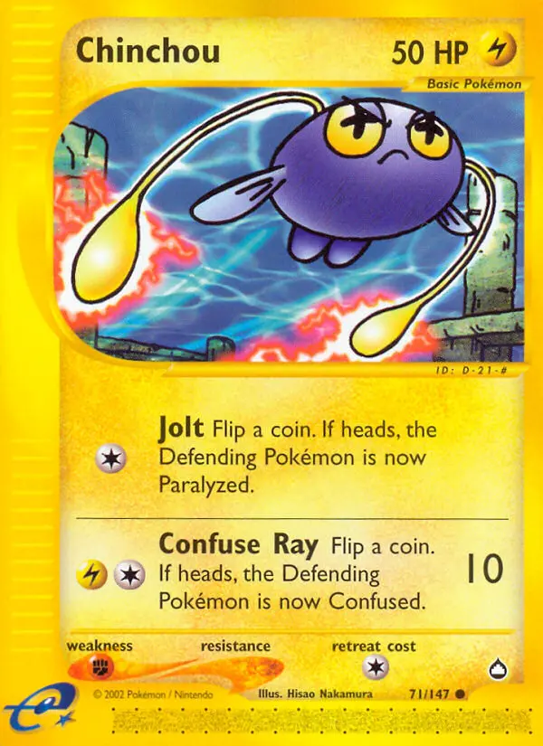Chinchou — Aquapolis card #71
