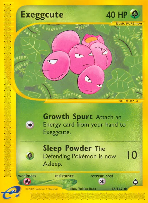 Exeggcute — Aquapolis card #76