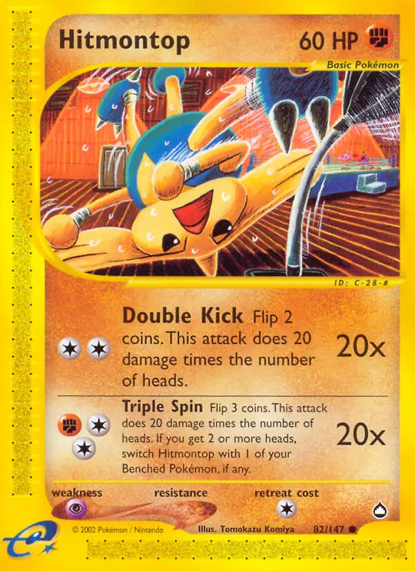 Hitmontop — Aquapolis card #82