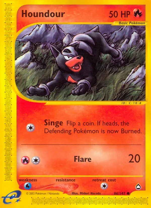 Houndour — Aquapolis card #86