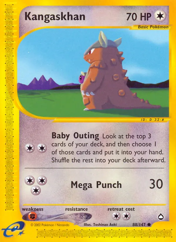 Kangaskhan — Aquapolis card #88