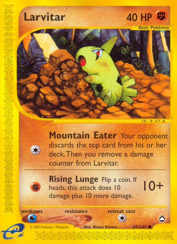 Larvitar — Aquapolis card #89