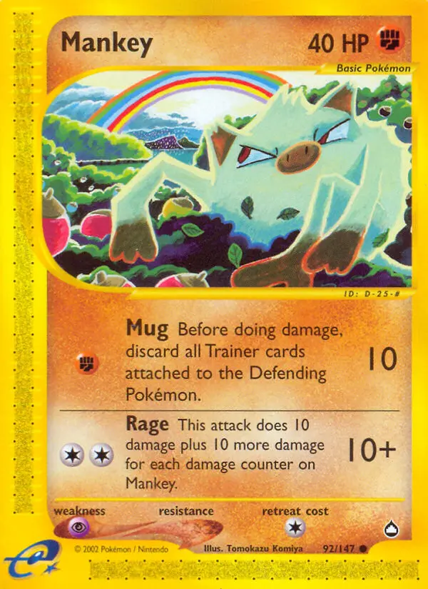 Mankey — Aquapolis card #92
