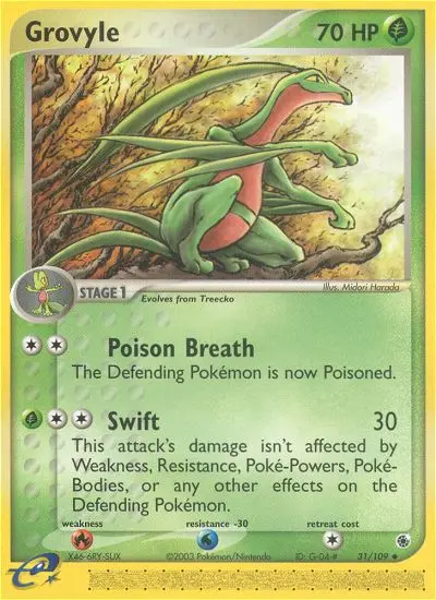 Grovyle — Ruby & Sapphire card #31
