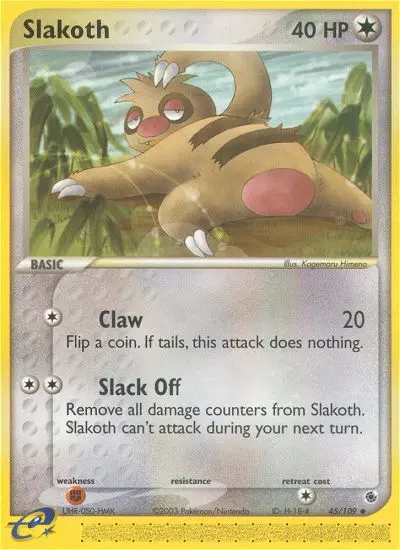 Slakoth — Ruby & Sapphire card #45