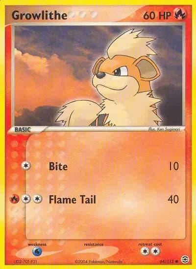 Growlithe — FireRed & LeafGreen card #64