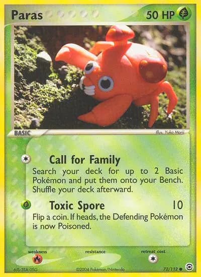 Paras — FireRed & LeafGreen card #72