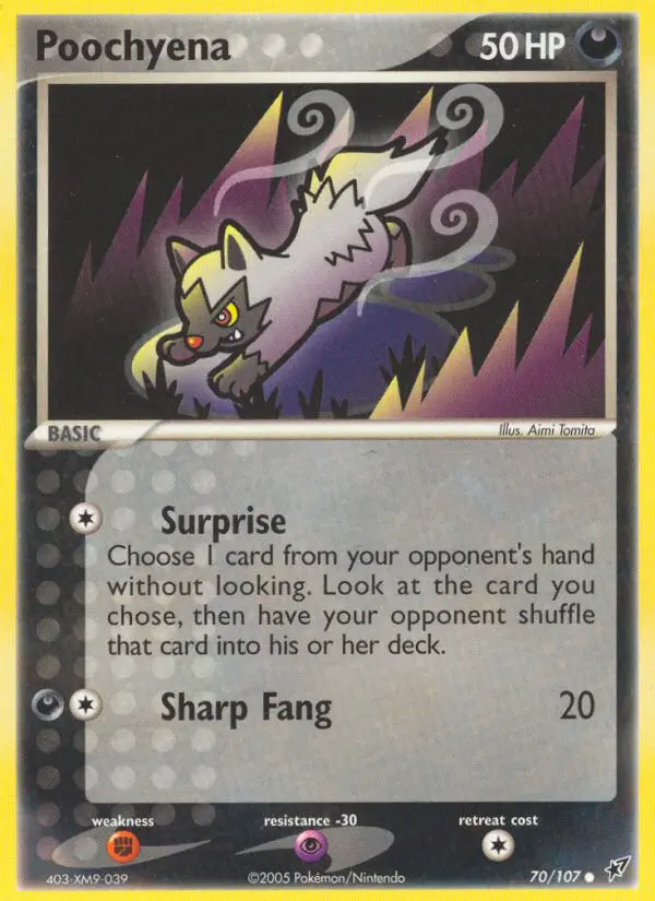 Poochyena — Deoxys card #70