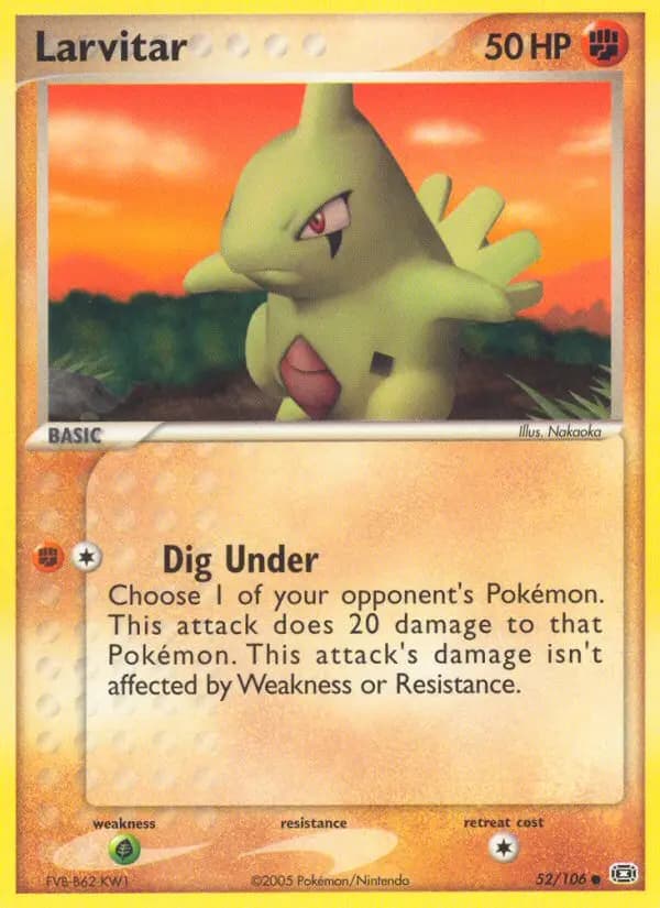 Larvitar — Emerald card #52