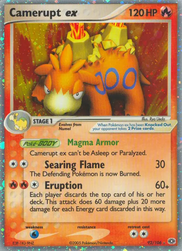 Camerupt ex — Emerald card #92