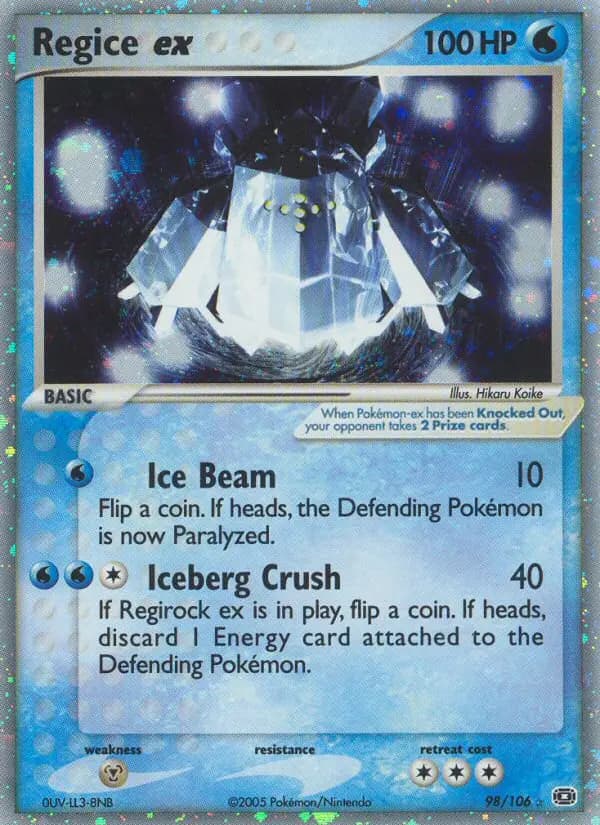 Regice ex — Emerald card #98