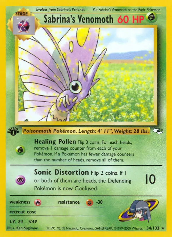 Sabrina's Venomoth — Gym Heroes card #34