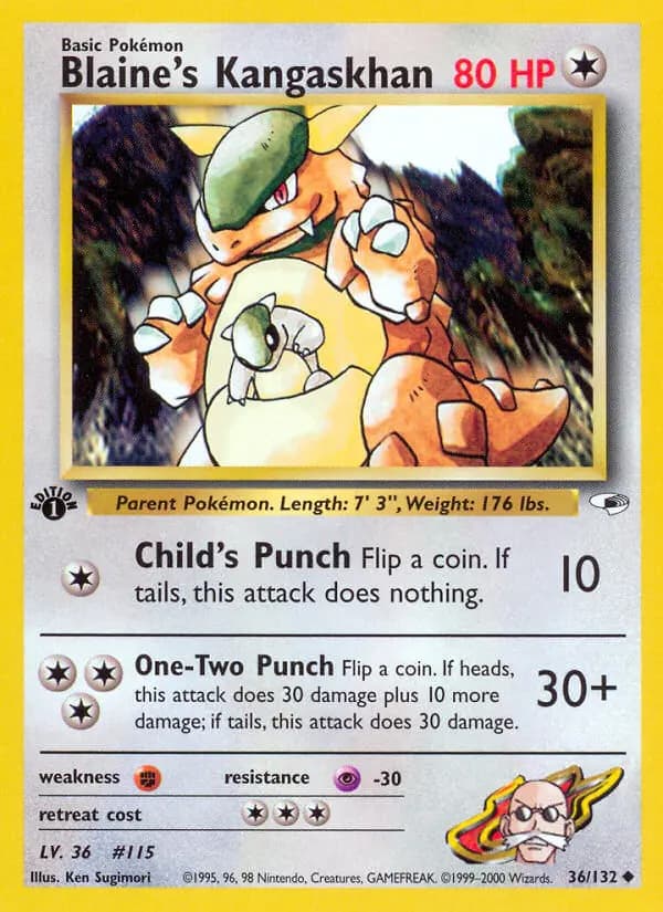 Blaine's Kangaskhan — Gym Heroes card #36