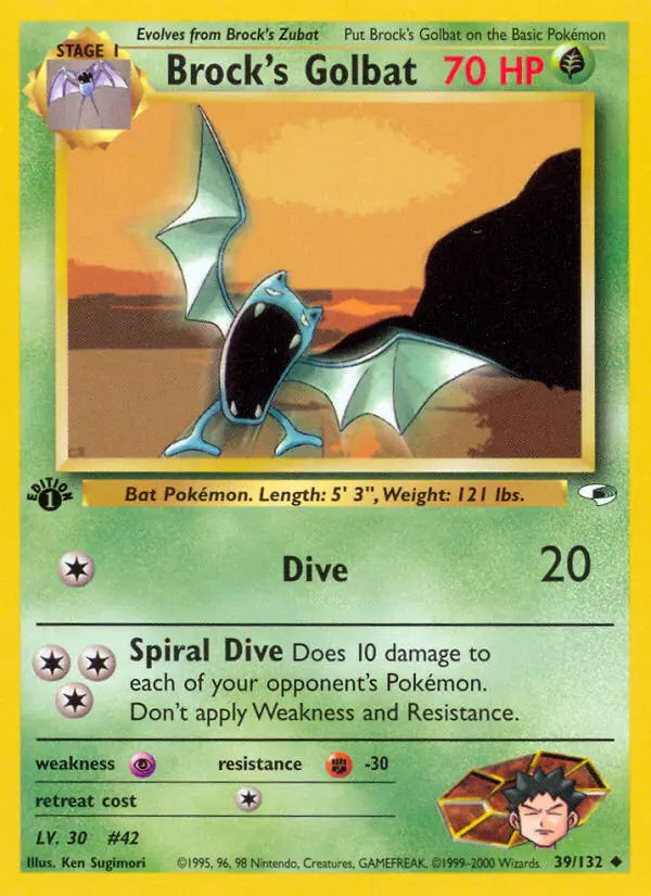 Brock's Golbat — Gym Heroes card #39