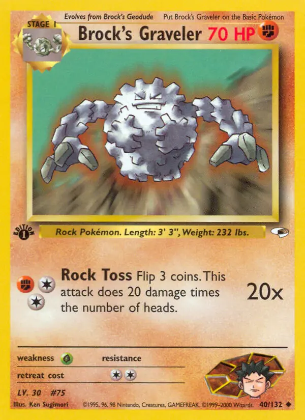 Brock's Graveler — Gym Heroes card #40