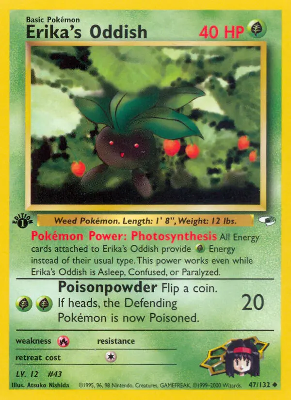 Erika's Oddish — Gym Heroes card #47