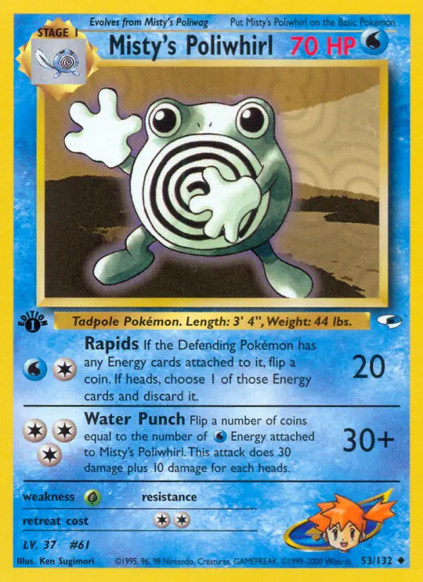 Misty's Poliwhirl — Gym Heroes card #53