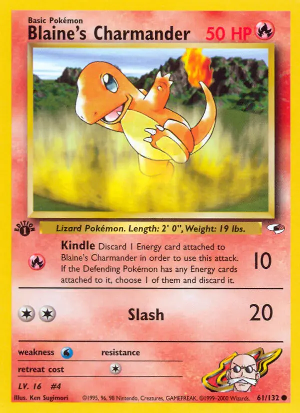 Blaine's Charmander — Gym Heroes card #61