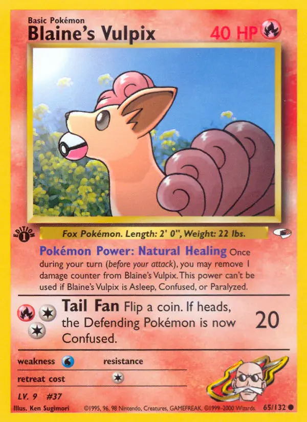 Blaine's Vulpix — Gym Heroes card #65