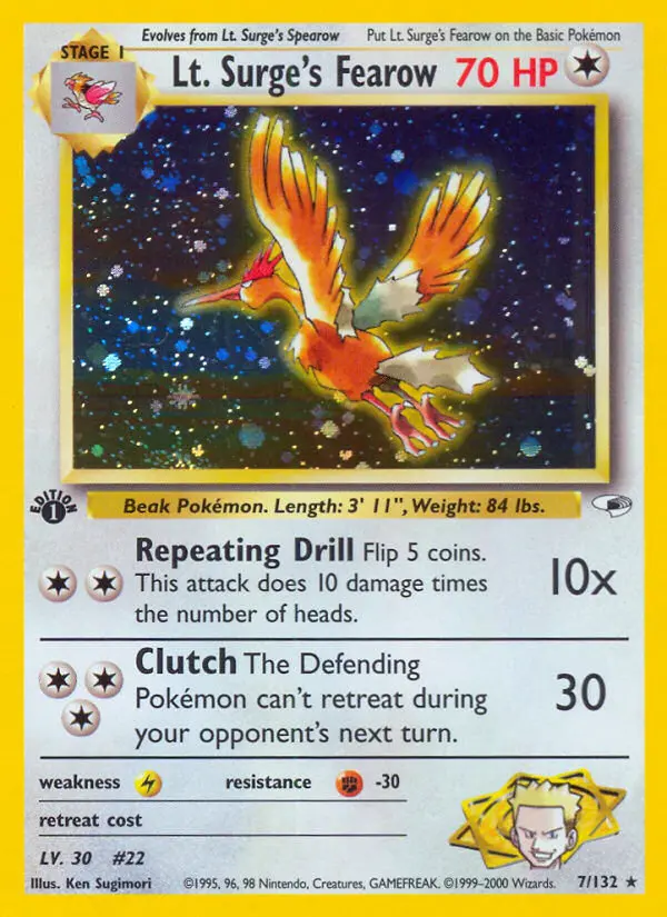 Lt. Surge's Fearow — Gym Heroes card #7