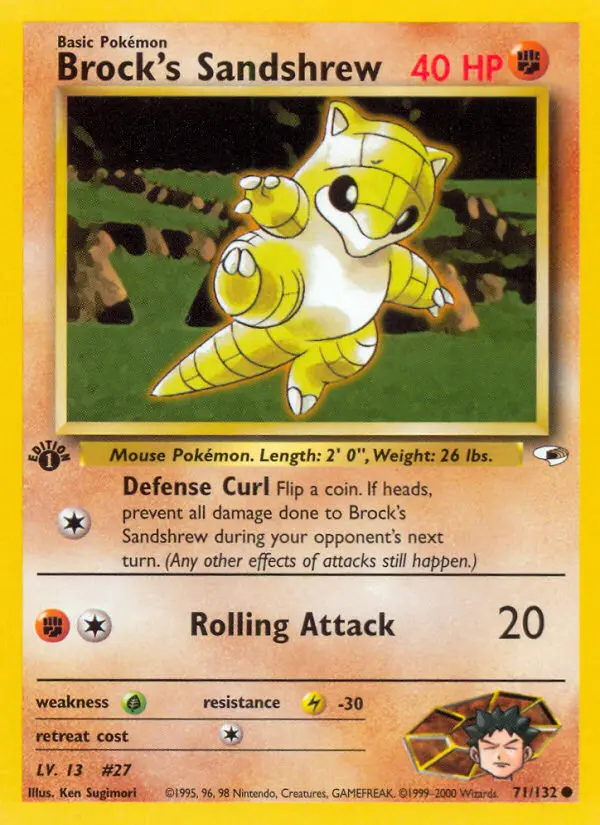 Brock's Sandshrew — Gym Heroes card #71