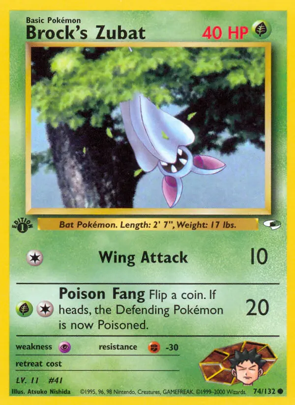 Brock's Zubat — Gym Heroes card #74