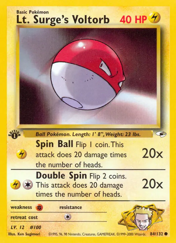 Lt. Surge's Voltorb — Gym Heroes card #84