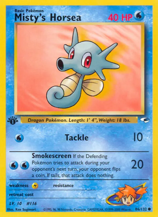 Misty's Horsea — Gym Heroes card #86