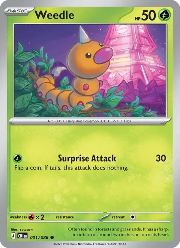 Weedle — Chaos Rising card #001