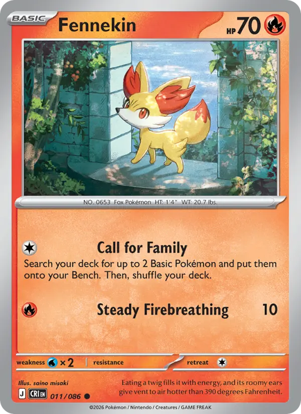 Fennekin — Chaos Rising card #011