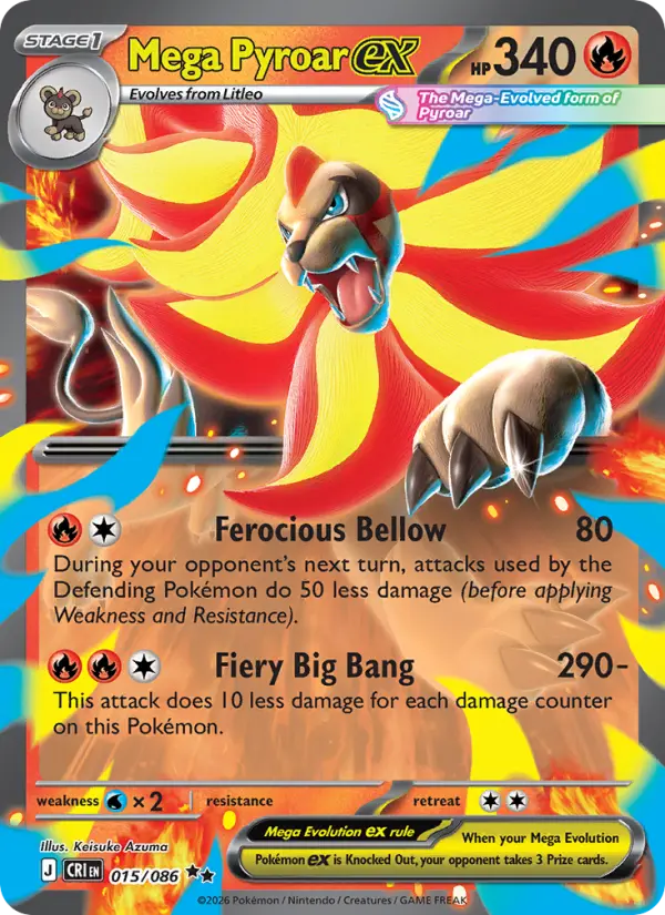 Mega Pyroar ex — Chaos Rising card #015