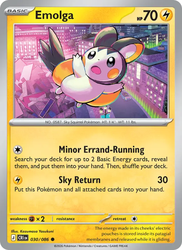 Emolga — Chaos Rising card #030