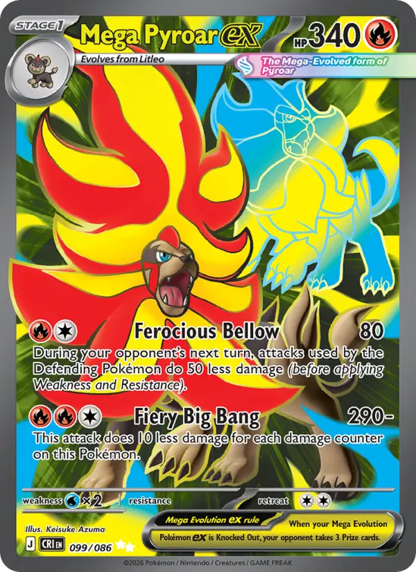 Mega Pyroar ex — Chaos Rising card #099