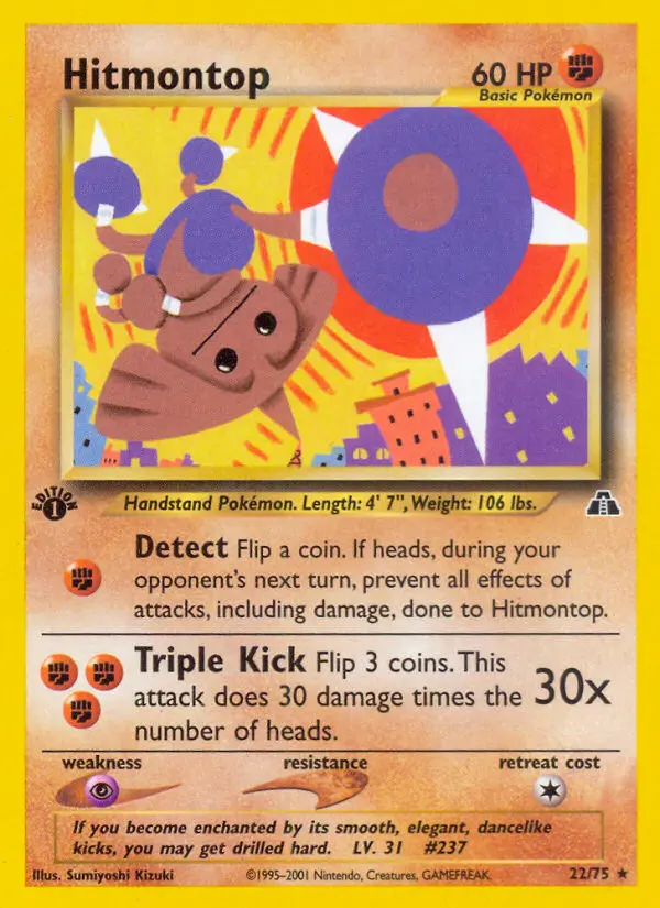 Hitmontop — Neo Discovery card #22