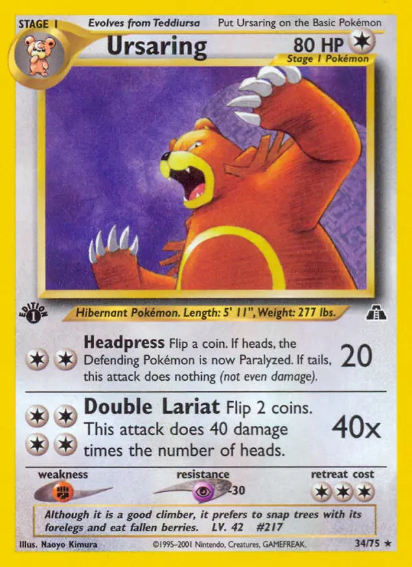 Ursaring — Neo Discovery card #34
