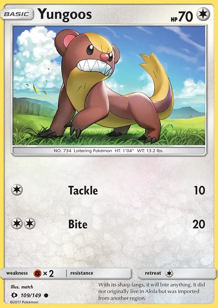 Yungoos — Sun & Moon card #109