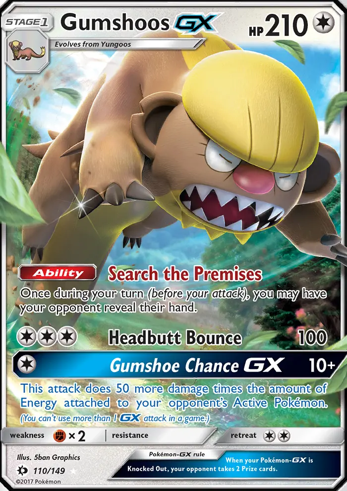 Gumshoos GX — Sun & Moon card #110
