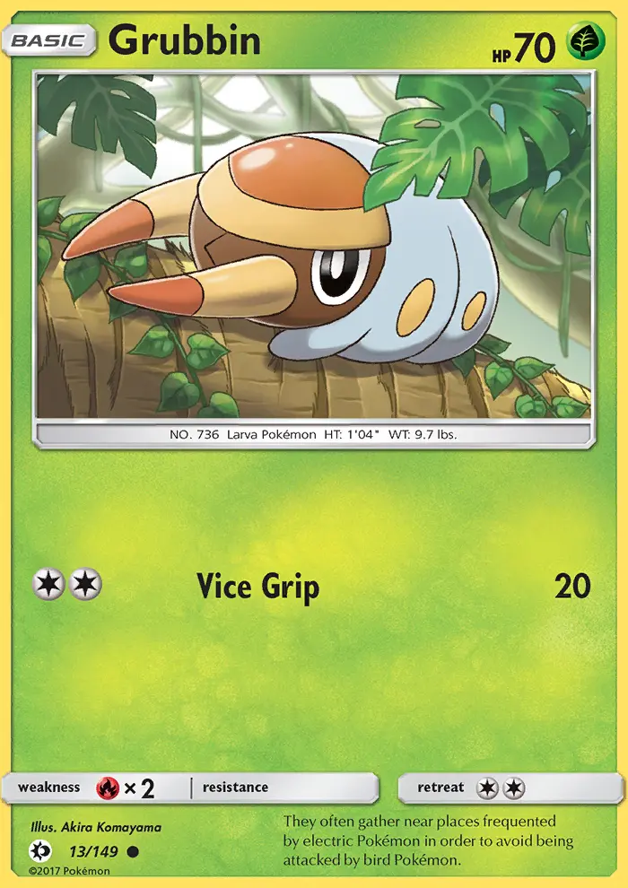 Grubbin — Sun & Moon card #13