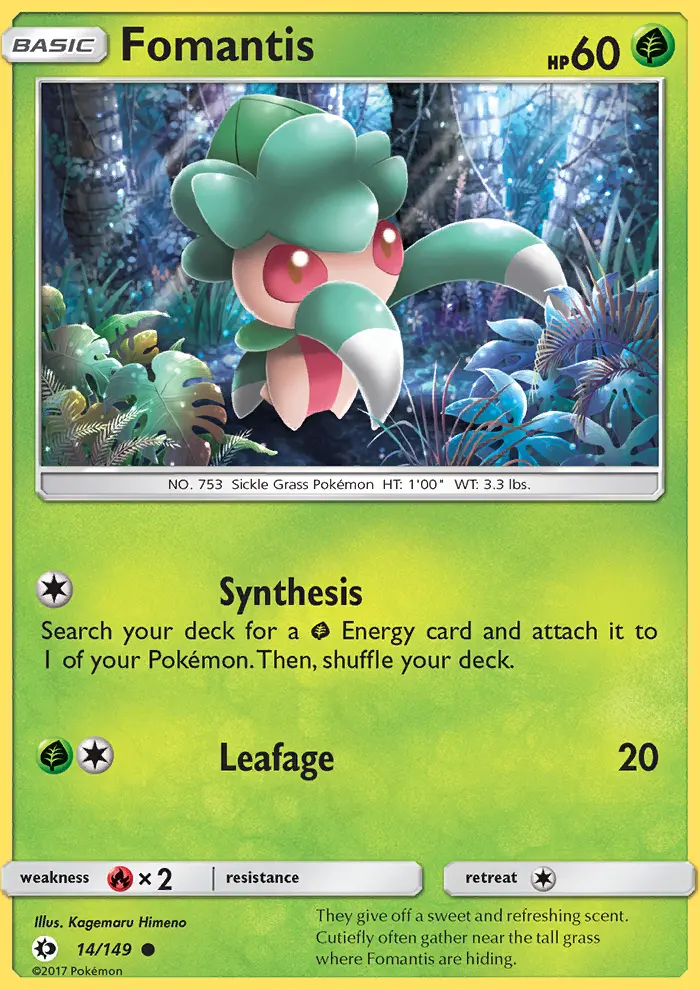 Fomantis — Sun & Moon card #14