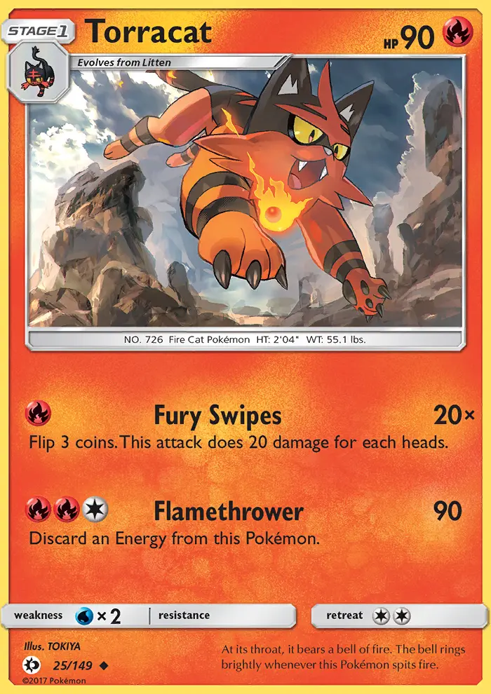 Torracat — Sun & Moon card #25