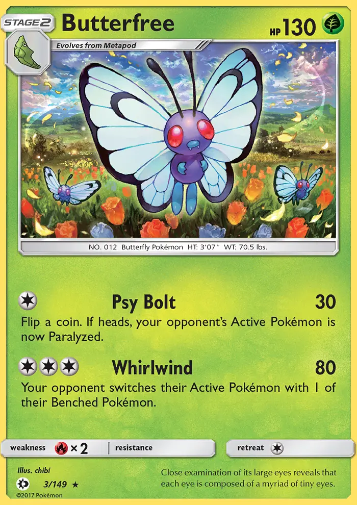 Butterfree — Sun & Moon card #3
