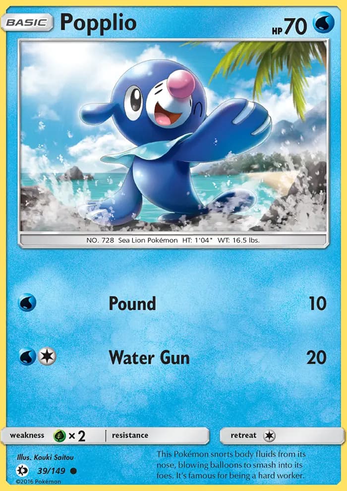Popplio — Sun & Moon card #39